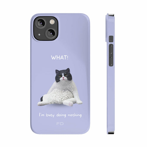 Funny Cat Theme Purple Slim Case for iPhone 14 series