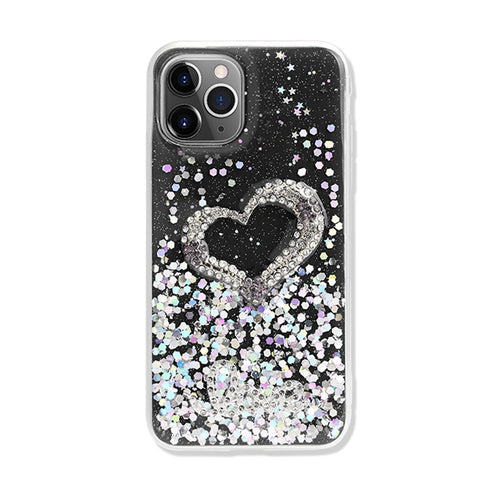 Love Heart Crystal Shiny Glitter Sparkling Jewel Case Cover for iPhone