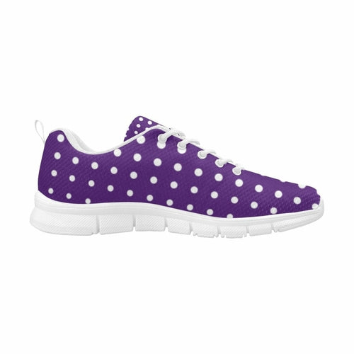 Sneakers For Women, Purple And White Polka Dot - Running Shoes