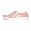 Womens Sneakers - Pink And White Love Print Low Top Slip-on Canvas
