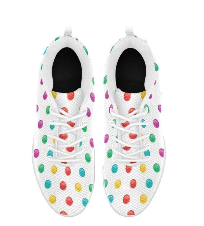 Womens Sneakers, Multicolor Polka Dot Running Shoes