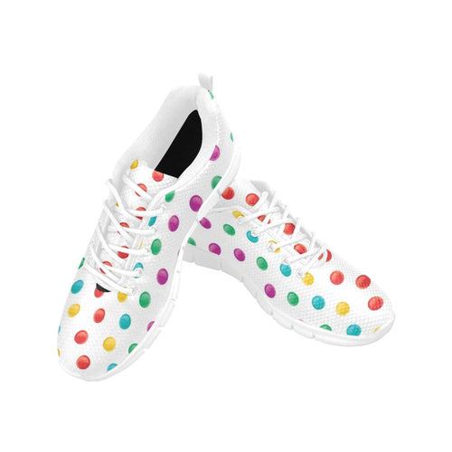 Womens Sneakers, Multicolor Polka Dot Running Shoes