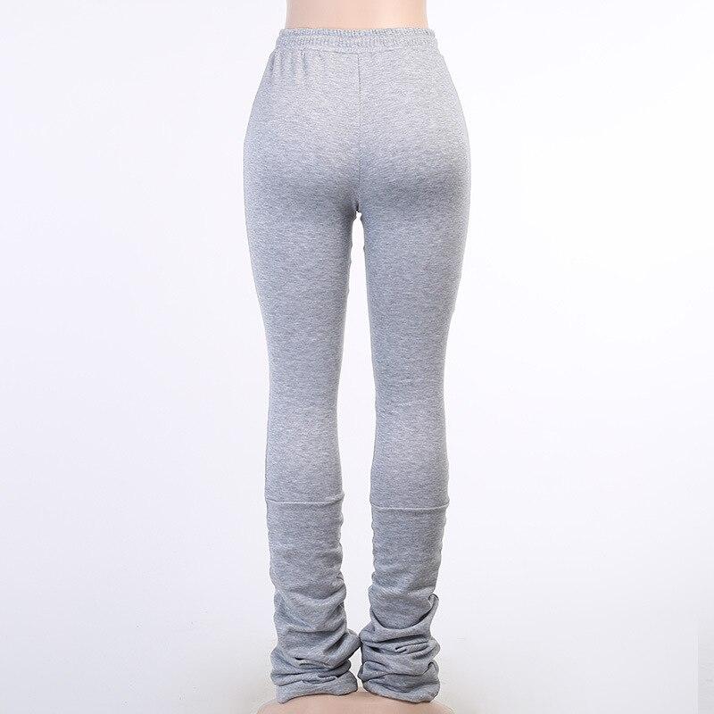 Thick Stacked Sweatpants For Woomen Drawstring High Waisted Trousers