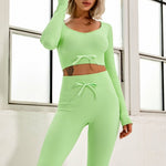 Soft Suits Seamless Solid Color Yoga Suits Bubble Butt Leggings Gym